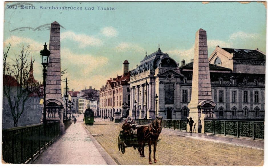Bern, Kornhausbrücke und Theater, Poststempel 7.03.1904, Stiftung SAPA